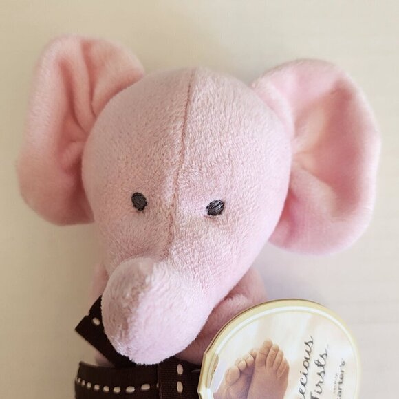 Precious Firsts by Carter's pink elephant lovey security blanket rattle toy - Picture 2 of 5